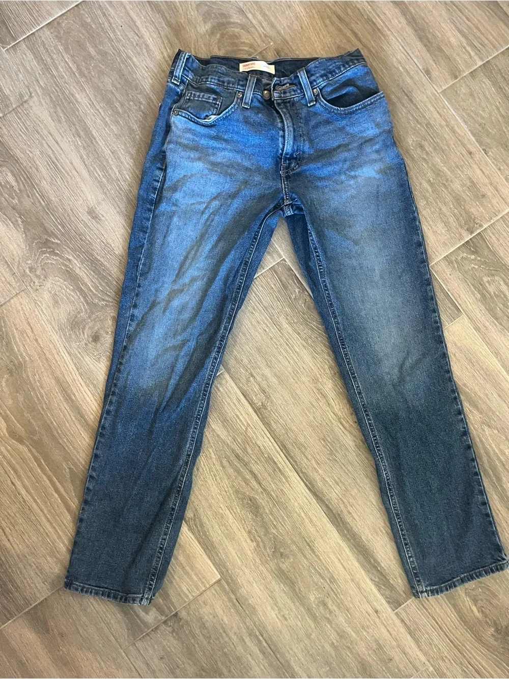 Signature by Levi Strauss Men's Blue Slim Straight Jeans